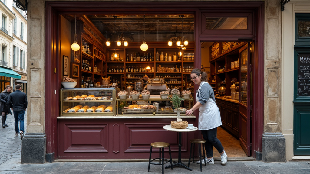 Intérieur élégant du restaurant Comptoir de la Gastronomie avec tables bien espacées