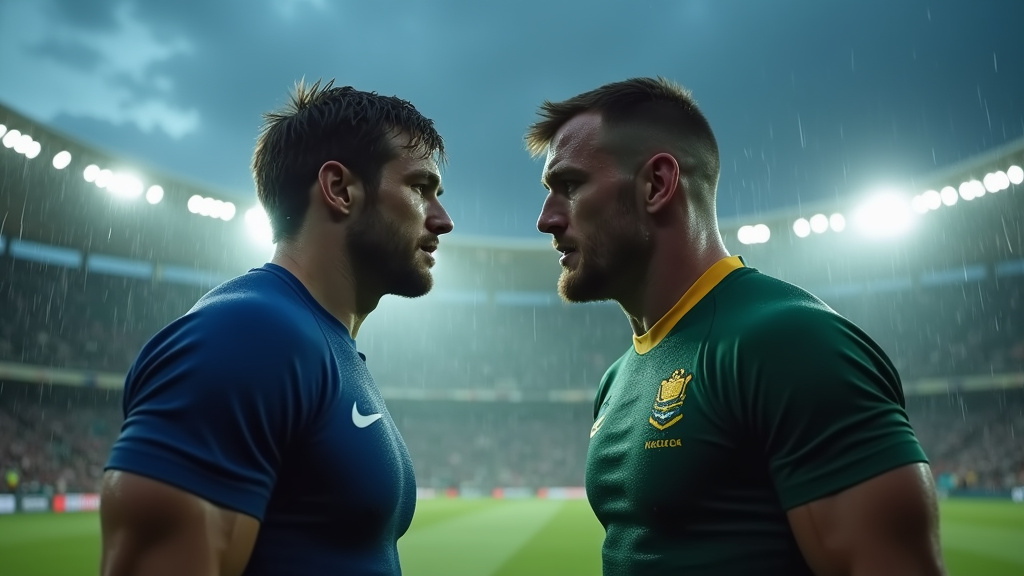 Affrontement intense entre le XV de France et les Springboks lors d'un match historique
