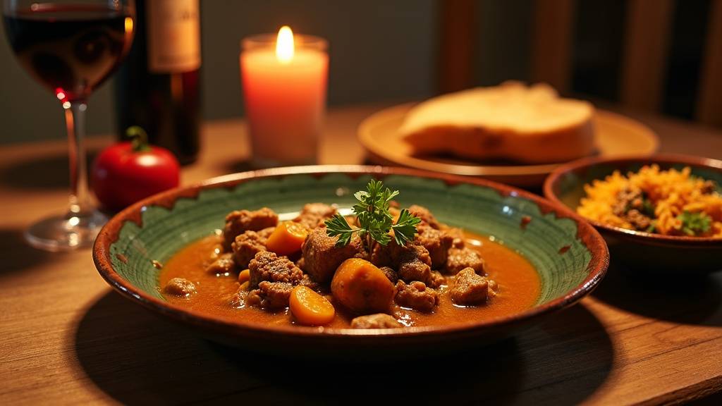 Tajine marocain avec légumes et épices colorées