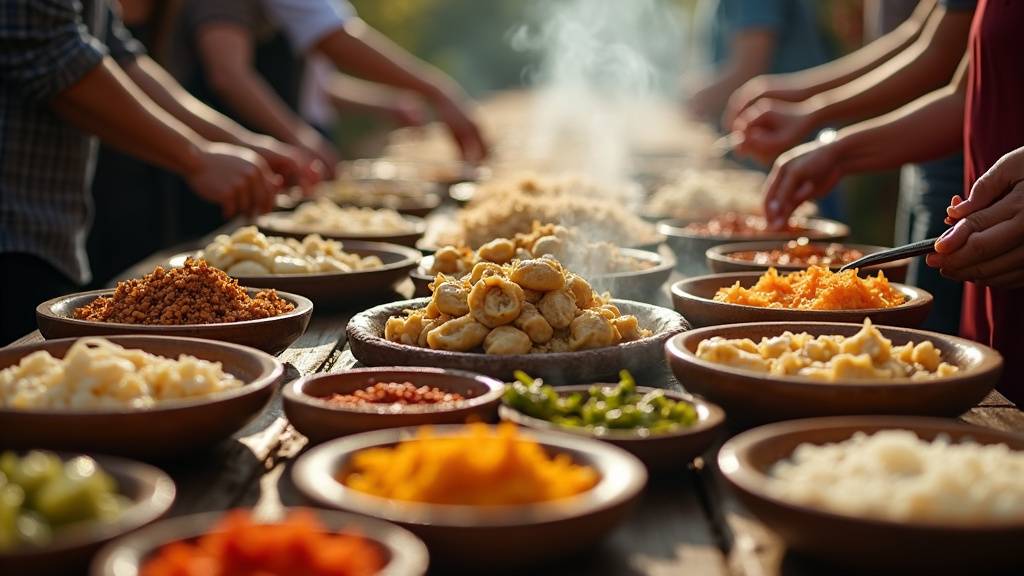 Offrandes culinaires du Dia de los Muertos avec fleurs et pain des morts mexicain