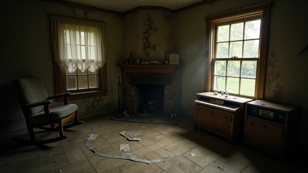 Reconstitution de la maison d'Ed Gein telle qu'elle était en 1957, avec ses murs couverts d'objets macabres