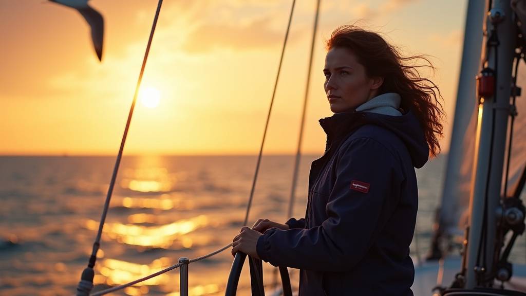 Marie Descoubes avec des jeunes lors d'un stage de voile éducative
